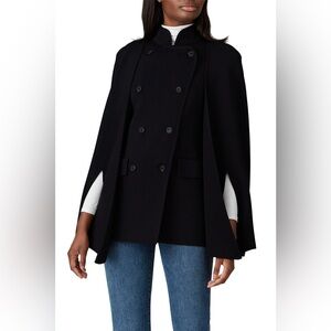 Great Jones $295 Cape Coat Double Breasted Black Knit Size Medium. X